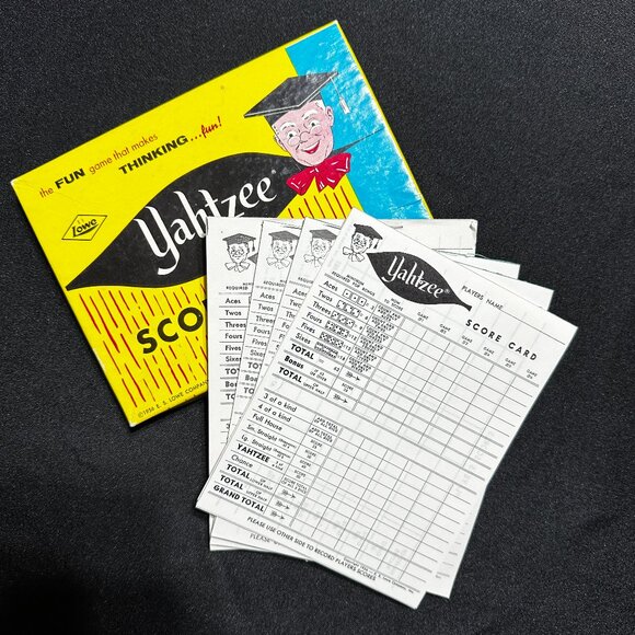 Vintage 1956 Yahtzee Score Pads, E.S. Lowe in ORIGINAL BOX - Picture 1 of 1